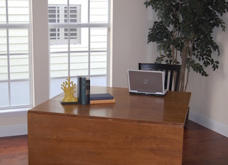 A desk in a home office