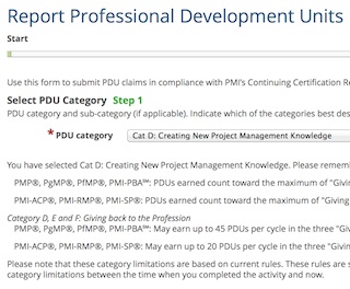 Filing PDUs with PMI